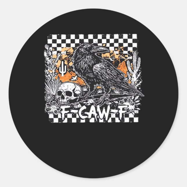 F-Caw-F Classic Cool Classic Round Sticker (Front)
