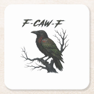 F-Caw-F Classic Cool Square Paper Coaster