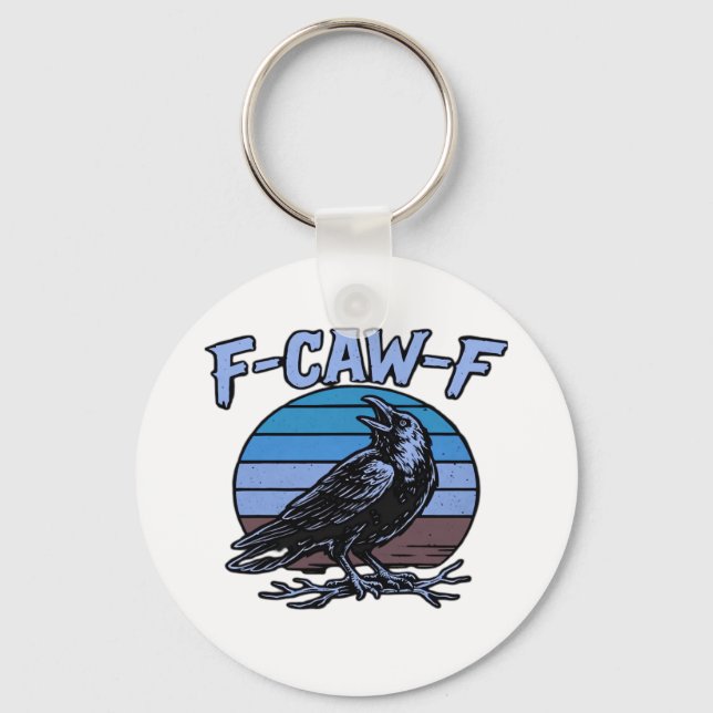F-Caw-F Classic Funny Retro Keychain (Front)