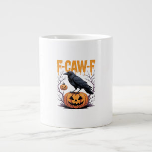 F-Caw-F Classic Halloween Raven Pumpkin Tee - Spoo Large Coffee Mug