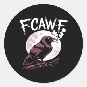 F-Caw-F Classic Minimal Clean Classic Round Sticker