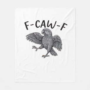 F-Caw-F Classic Minimal Clean Fleece Blanket