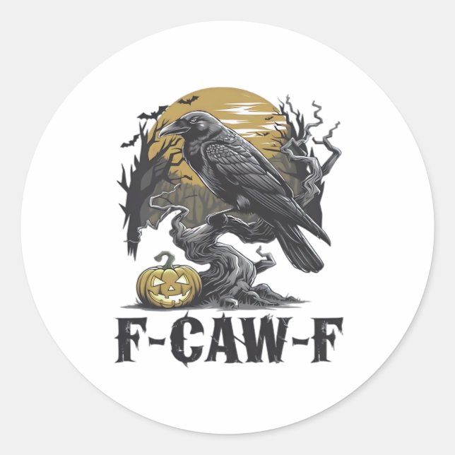 F-Caw-F Classic Minimal Design Classic Round Sticker (Front)