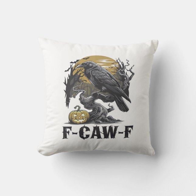 F-Caw-F Classic Minimal Design Throw Pillow (Front)