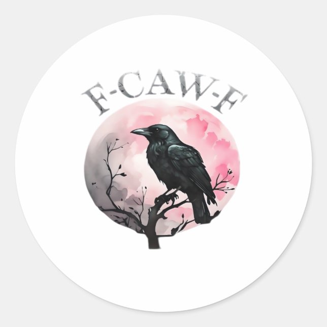 F-Caw-F Classic Retro Cool Round Sticker (Front)