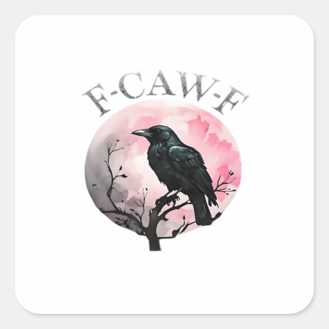 F-Caw-F Classic Retro Cool Square Sticker (Front)