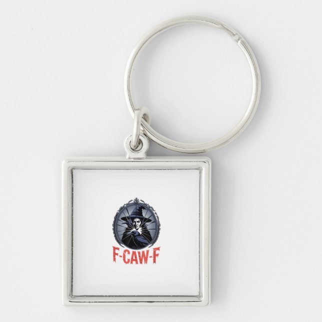 F-Caw-F Classic Retro Graphic Keychain (Front)
