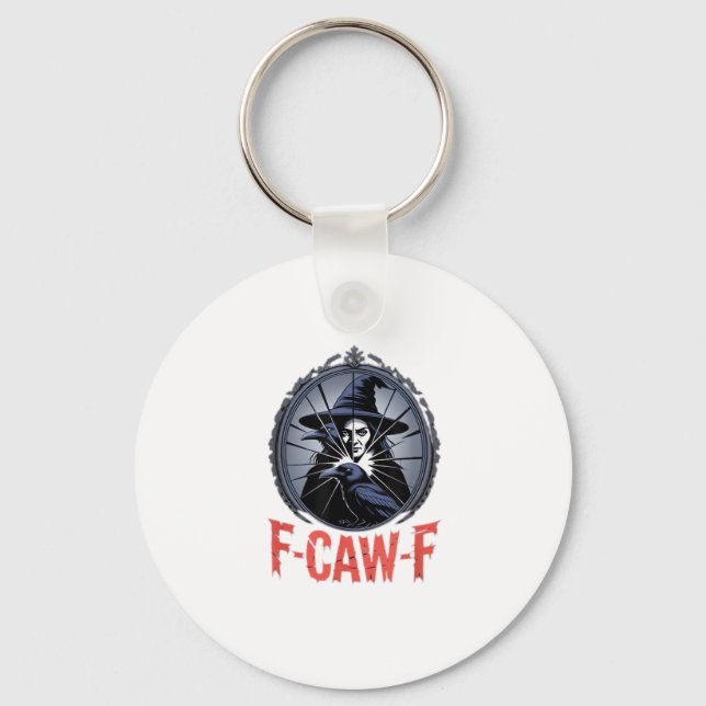 F-Caw-F Classic Retro Graphic Keychain (Front)