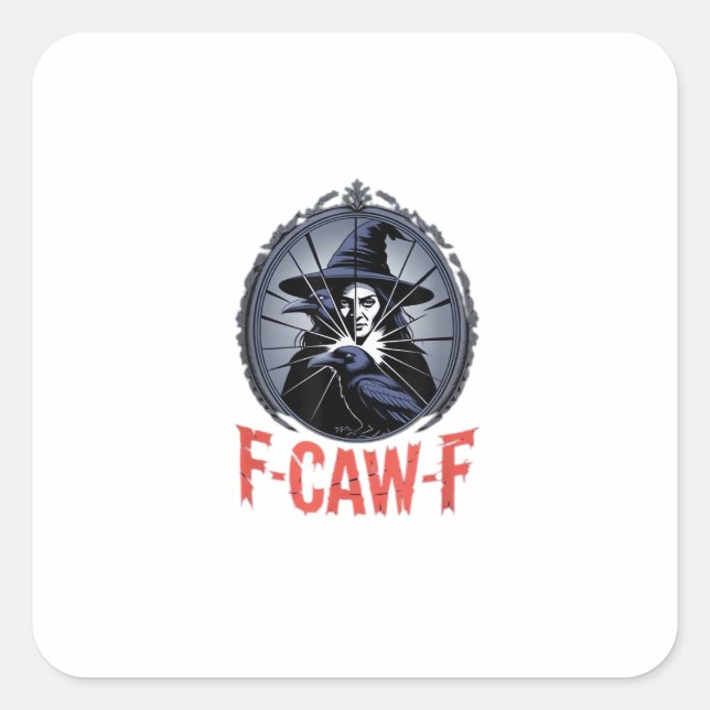 F-Caw-F Classic Retro Graphic Square Sticker (Front)