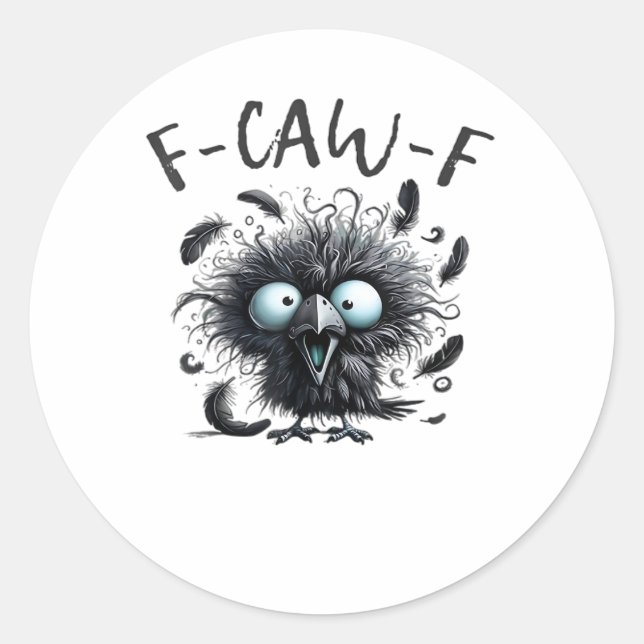 F-Caw-F Classic Retro Style Classic Round Sticker (Front)
