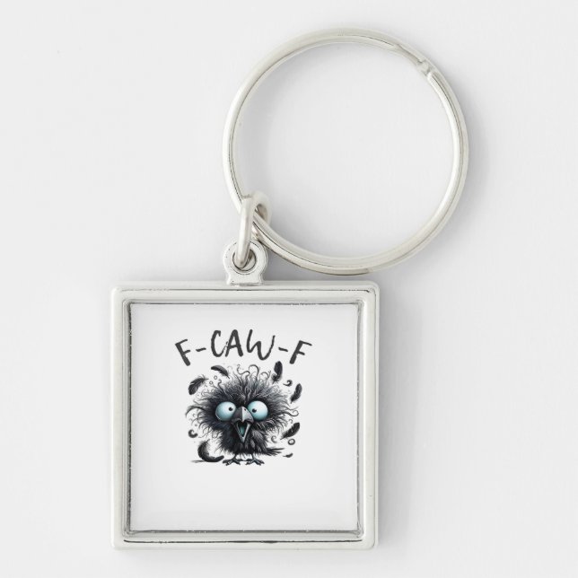F-Caw-F Classic Retro Style Keychain (Front)