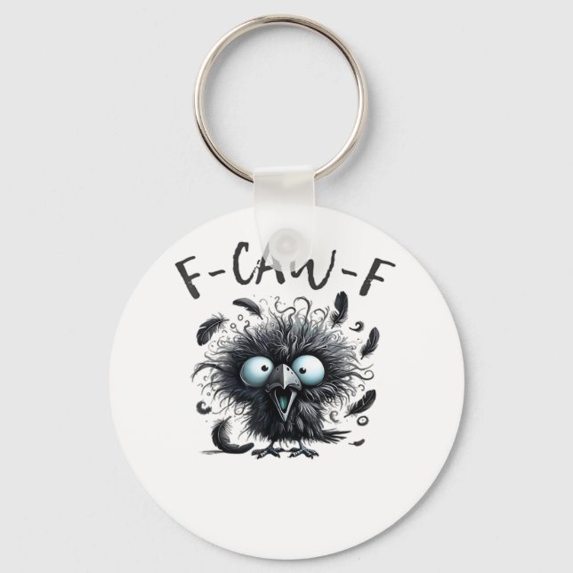 F-Caw-F Classic Retro Style Keychain (Front)