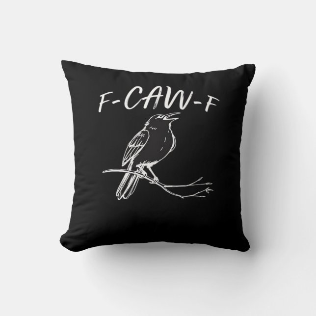 F-Caw-F Classic Retro Style Throw Pillow (Front)