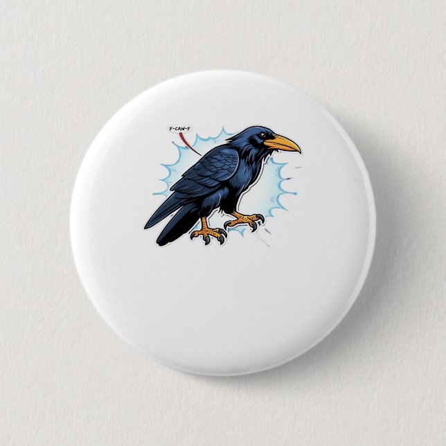 F-Caw-F Classic Simple Clean 2 Inch Round Button (Front)