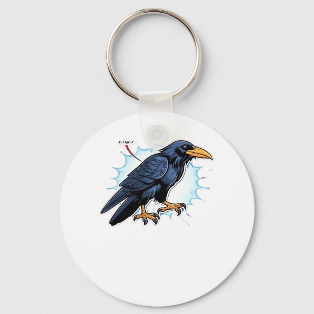 F-Caw-F Classic Simple Clean Keychain (Front)