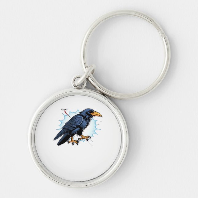 F-Caw-F Classic Simple Clean Keychain (Front)