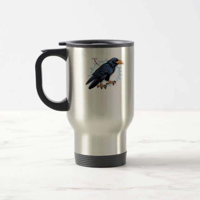 F-Caw-F Classic Simple Clean Travel Mug (Left)