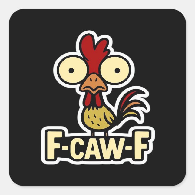 F-Caw-F Classic Vintage Graphic Square Sticker (Front)