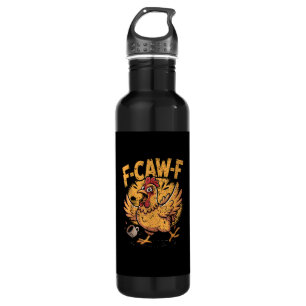 F-Caw-F Coffee Chicken Rooster Funny Bird F-Caw-F 710 Ml Water Bottle