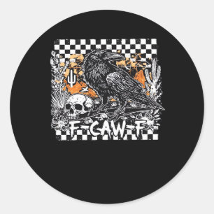F-Caw-F Cool Retro Classic Round Sticker