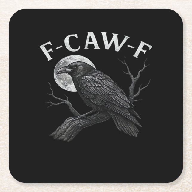 F-Caw-F Cool Unique Square Paper Coaster (Front)