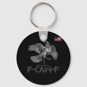 F-Caw-F Cow Funny Bird USA Vintage Flag Funny Humo Keychain