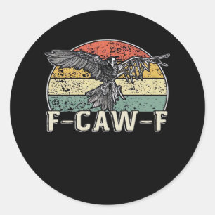 F-Caw-F Cow Funny Bird Vintage Sunset Funny Humor Classic Round Sticker