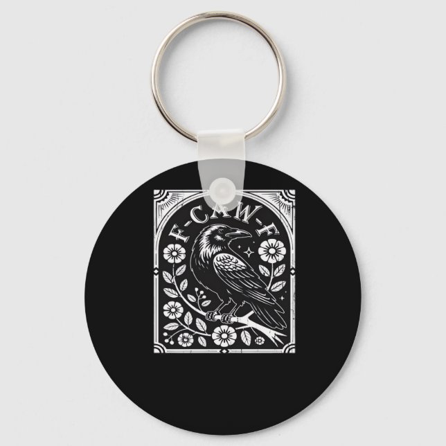 F-Caw-F Crow Aesthetic Casual Keychain (Front)