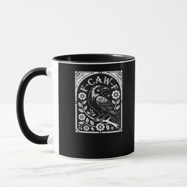 F-Caw-F Crow Aesthetic Casual Mug (Left)