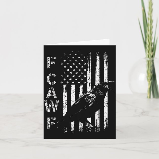 F Caw F Crow American Flag F-caw-f Nge Bird Cawing Card (Front)