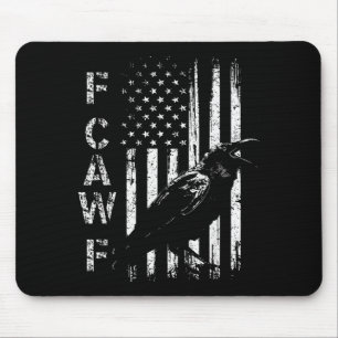 F Caw F Crow American Flag F-caw-f Nge Bird Cawing Mouse Pad