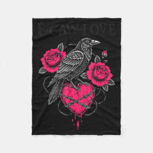 F Caw F Crow Anti Valentine's Day Dark Gothic Brok Fleece Blanket