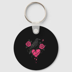 F Caw F Crow Anti Valentine's Day Dark Gothic Brok Keychain
