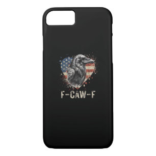 F-Caw-F Crow Bird Heart USA Flag Vintage Case-Mate iPhone Case