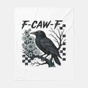F-Caw-F Crow Bird Retro Classic Fleece Blanket