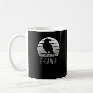 F-Caw-F Crow Bird Retro Moon Vintage F-Caw-F Coffee Mug