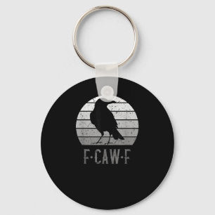 F-Caw-F Crow Bird Retro Moon Vintage F-Caw-F Keychain