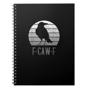 F-Caw-F Crow Bird Retro Moon Vintage F-Caw-F Notebook