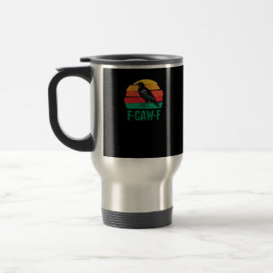 F-Caw-F Crow Bird Retro Sunset Vintage F-Caw-F Tri Travel Mug
