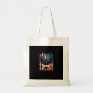 F-Caw-F Crow Bird Retro USA Flag Vintage F-Caw-F Tote Bag