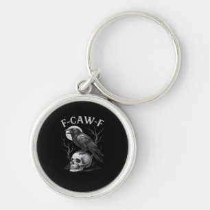 F-Caw-F Crow Bird Retro Vintage Gothic Moon F-Caw- Keychain