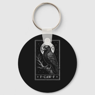 F-Caw-F Crow Card Funny Halloween Vintage Back Keychain