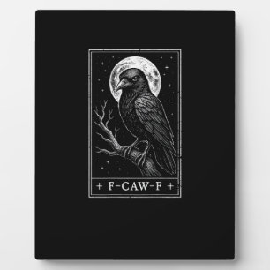 F-Caw-F Crow Card Funny Halloween Vintage Back Plaque