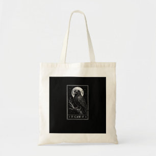 F-Caw-F Crow Card Funny Halloween Vintage Back Tote Bag