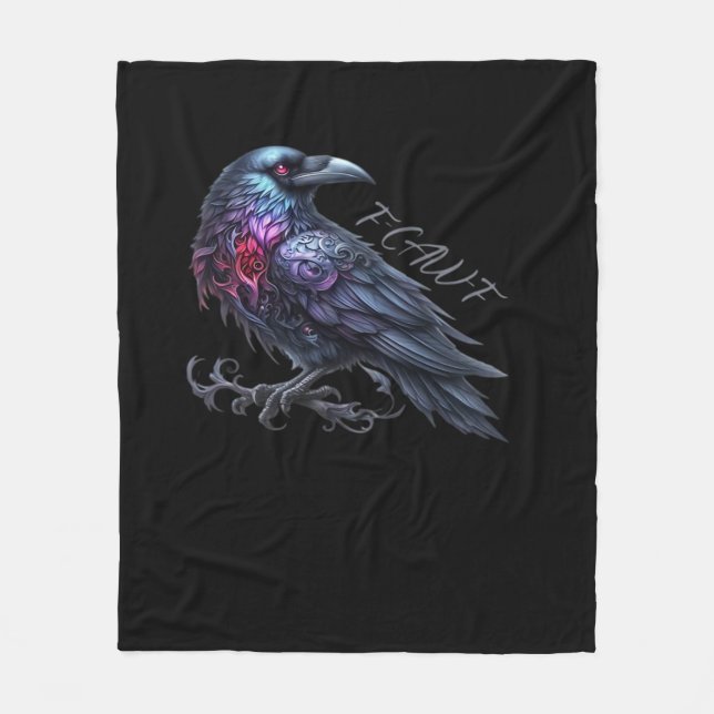 F-Caw-F Crow Classic Retro Style Fleece Blanket (Front)