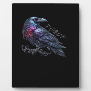F-Caw-F Crow Classic Retro Style Plaque