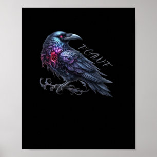 F-Caw-F Crow Classic Retro Style Poster