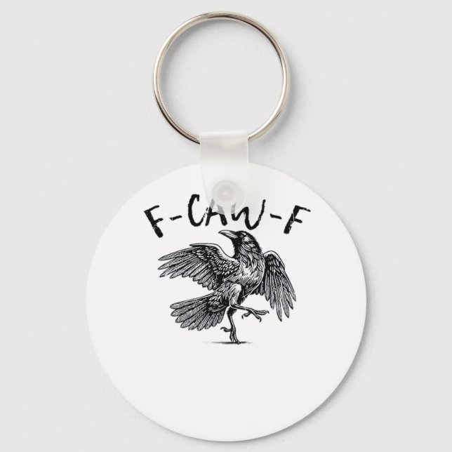 F-Caw-F Crow Essential Retro Classic Keychain (Front)