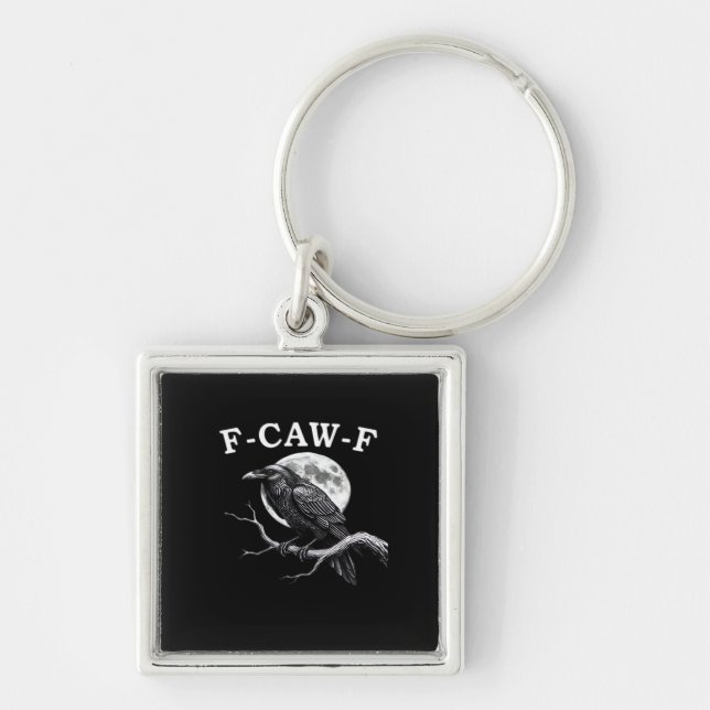 F-Caw-F Crow Funny Crow F-Caw-F Gear Creative Styl Keychain (Front)