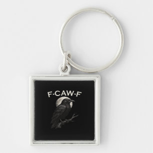 F-Caw-F Crow Funny Crow F-Caw-F Gear Vintage Graph Keychain